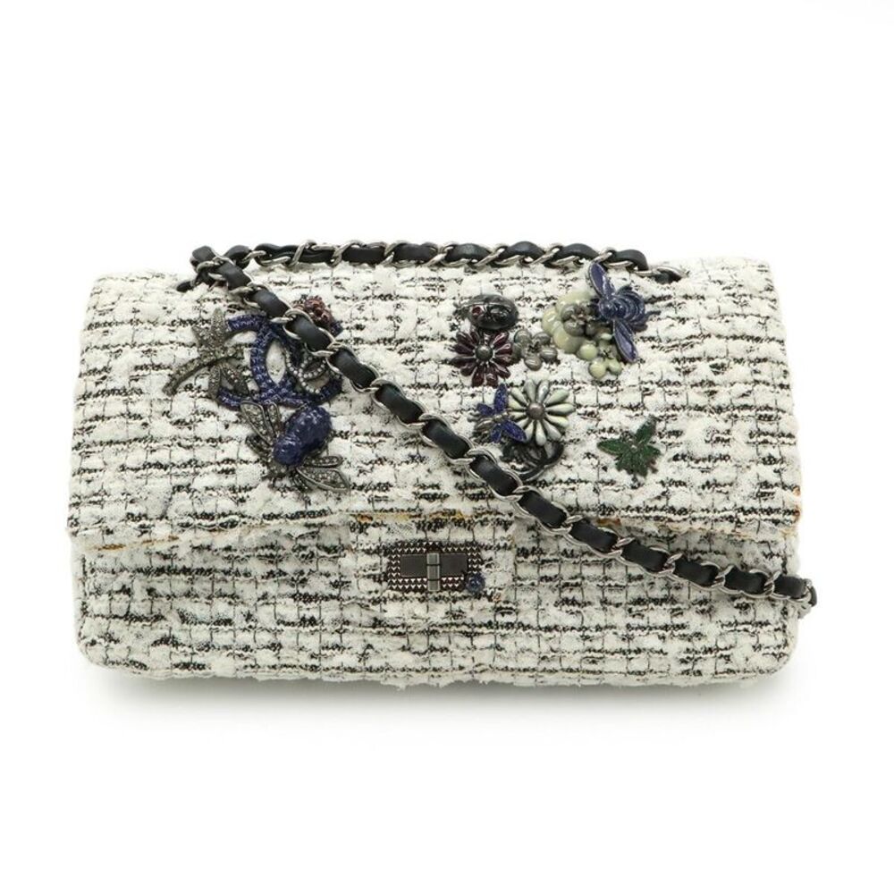 Chanel Tweed Leather Chain Shoulder Bag